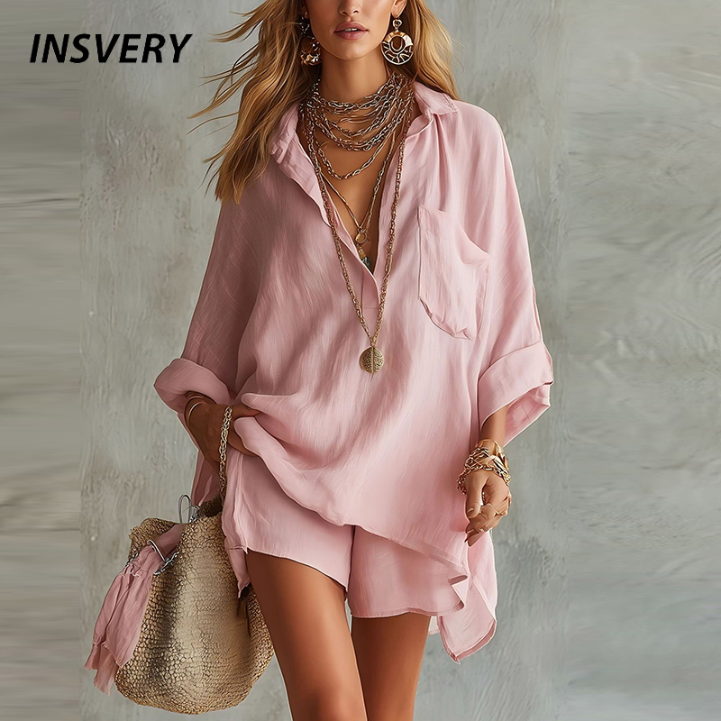 Women'S Formal Wear Blouse - Wiosenno-letni komplet damski: bluzka z długim