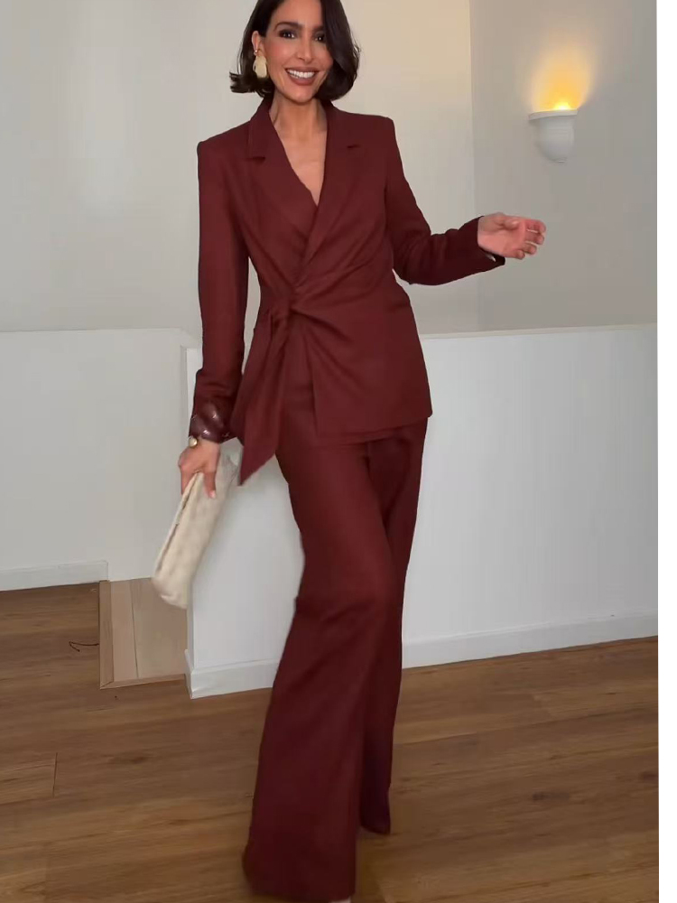 Women'S Formal Wear Pants - Elegancki damski garnitur biurowy: marynarka, spodnie,