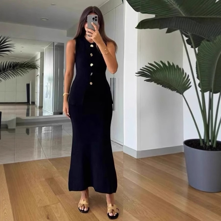 Formal Women'S Wear - Damski zestaw dwuczęściowy: dopasowany top bez