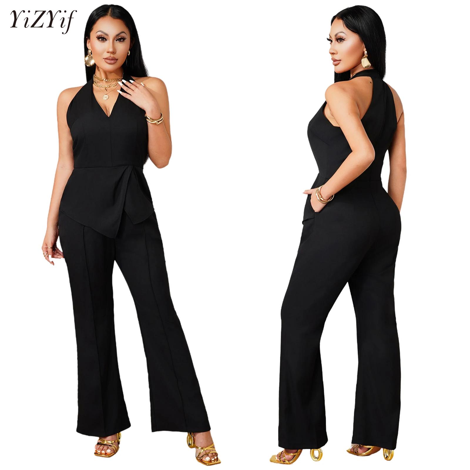 Women'S Formal Wear Pants - Kombinezon bez rękawów z dekoltem w