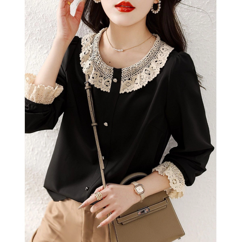 Damska bluzka z kontrastowymi  – Women'S Formal Wear Blouse recenzja i cena