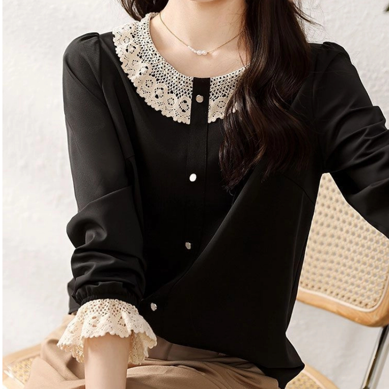 Damska bluzka z kontrastowymi  – Women'S Formal Wear Blouse recenzja i cena