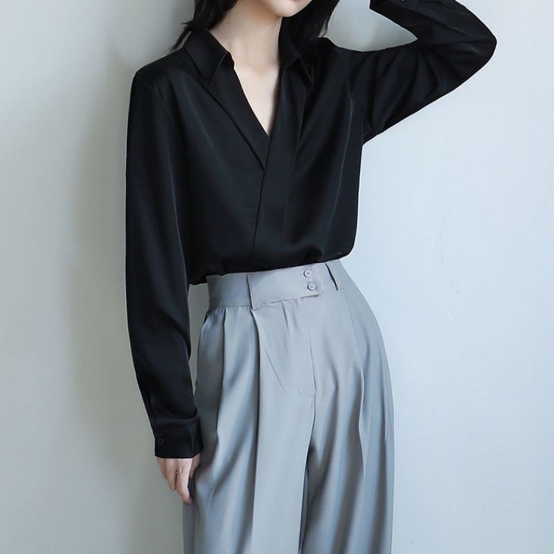 Damskie Gidyq czarne szyfonowe – Women'S Formal Wear Blouse recenzja i cena