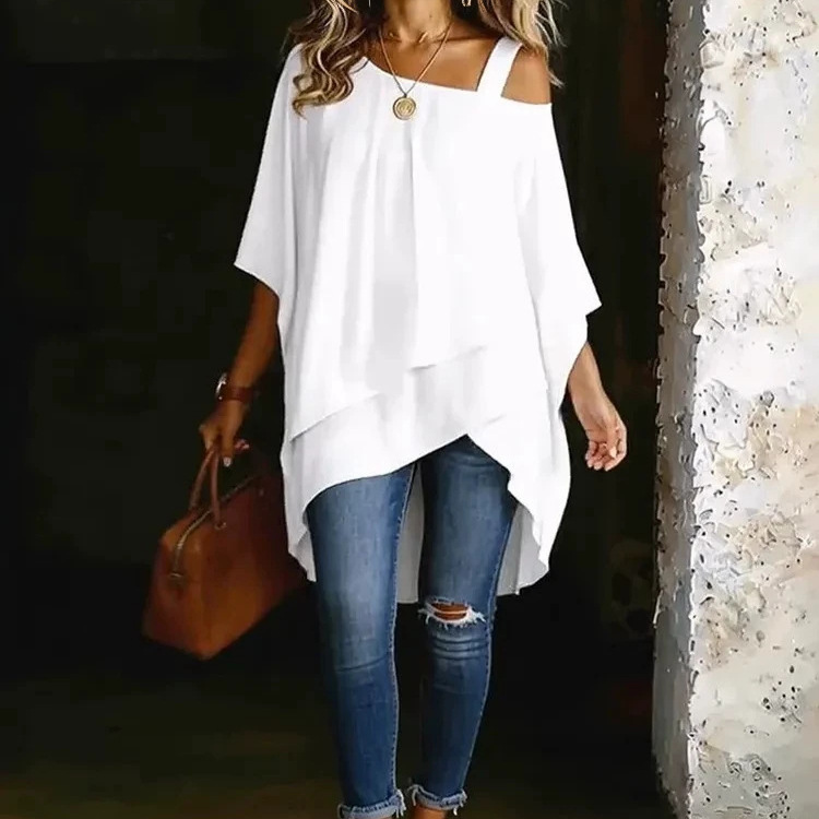 Luźne, asymetryczne bluzki z o – Women'S Formal Wear Blouse recenzja i cena