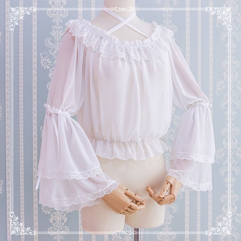 Koszula Lolita z szyfonu z dłu – Women'S Formal Wear Blouse recenzja i cena