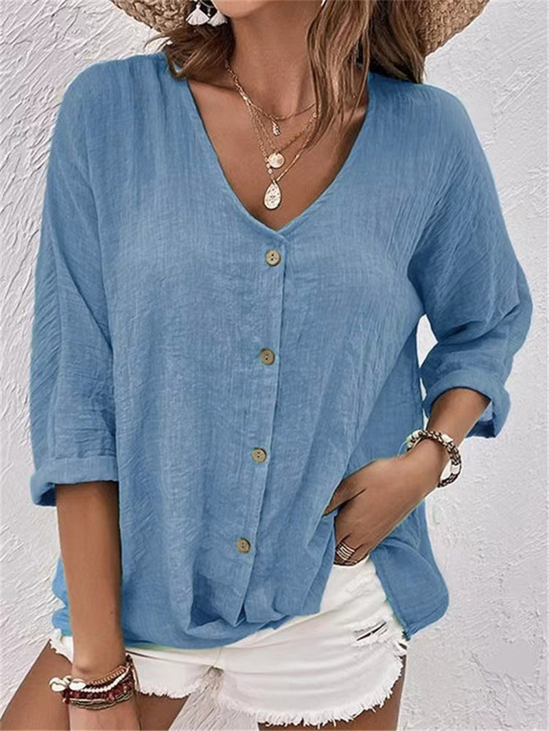 Eleganckie guziki jednolita bl – Women'S Formal Wear Blouse recenzja i cena