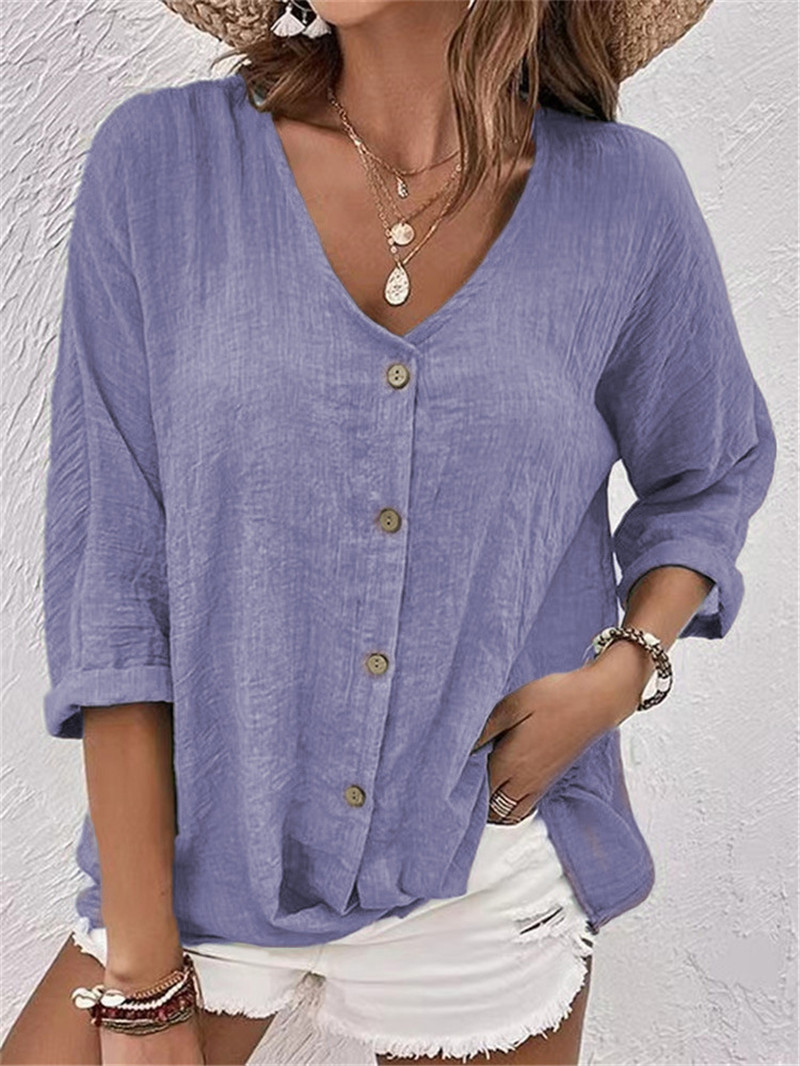 Eleganckie guziki jednolita bl – Women'S Formal Wear Blouse recenzja i cena