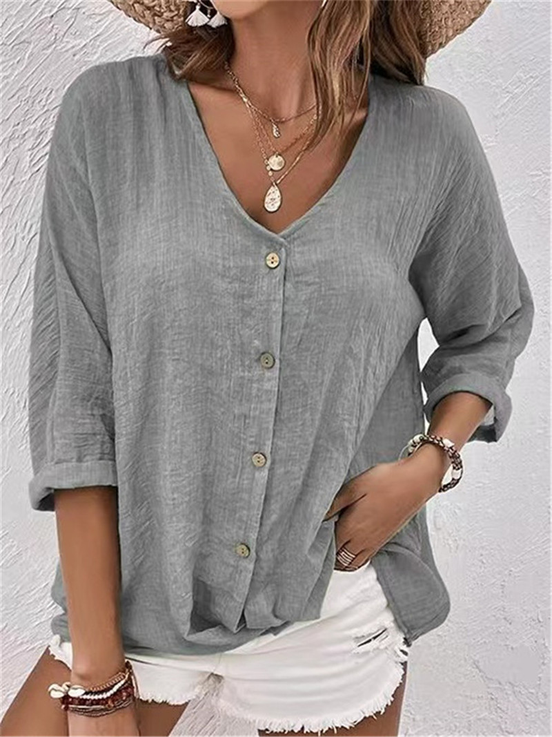 Eleganckie guziki jednolita bl – Women'S Formal Wear Blouse recenzja i cena