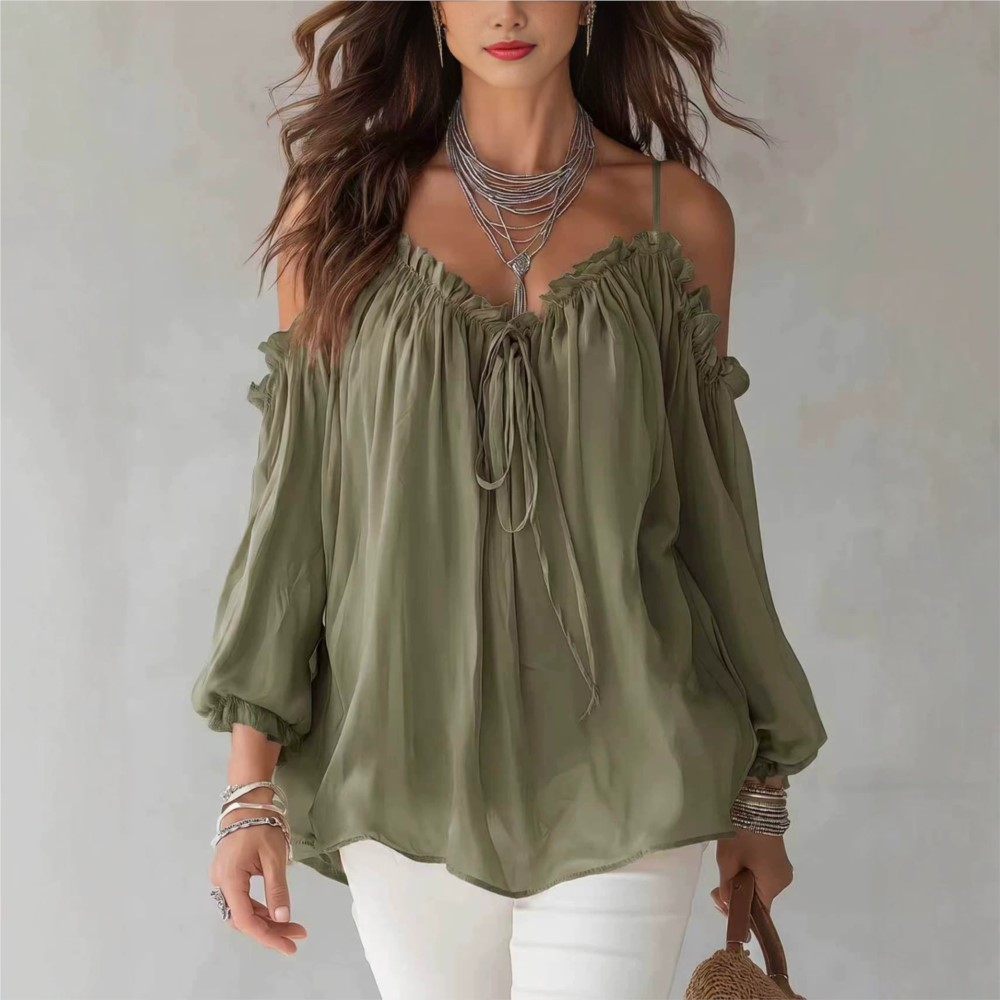 Elegancka bluzka z odkrytymi r – Women'S Formal Wear Blouse recenzja i cena