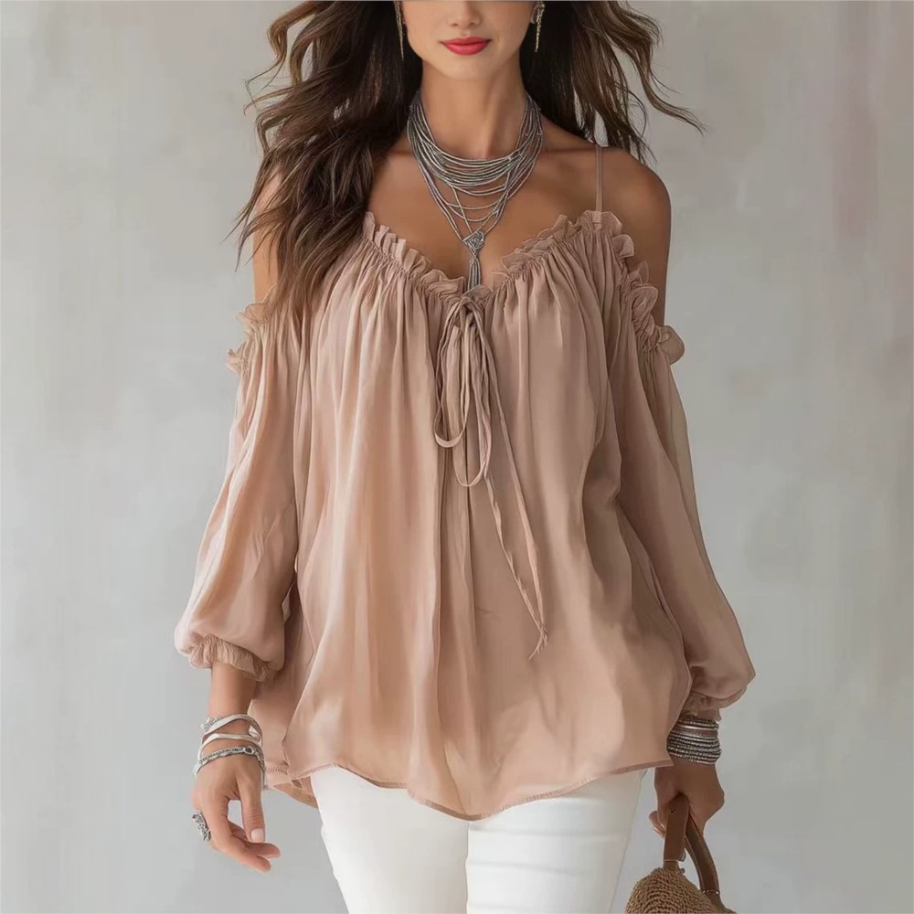 Elegancka bluzka z odkrytymi r – Women'S Formal Wear Blouse recenzja i cena