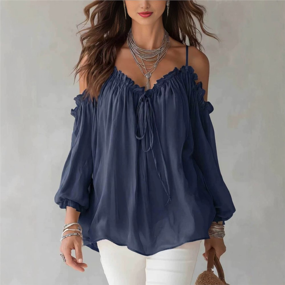Elegancka bluzka z odkrytymi r – Women'S Formal Wear Blouse recenzja i cena